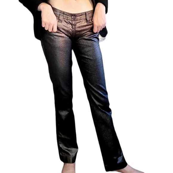 Y2k DOLCE & GABBANA vintage Metallic LOW RISE Jeans - Picture 5 of 10